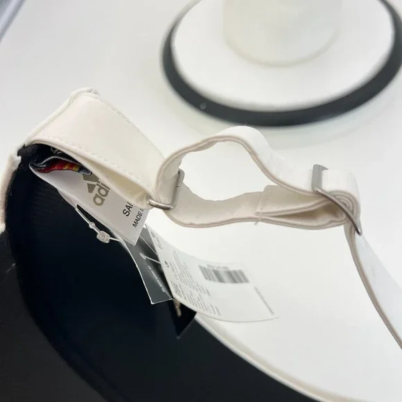 Kansas Jayhawks Adidas Aeroready Coach Sideline White OSFM Visor Hat Cap NEW - Picture 10 of 12